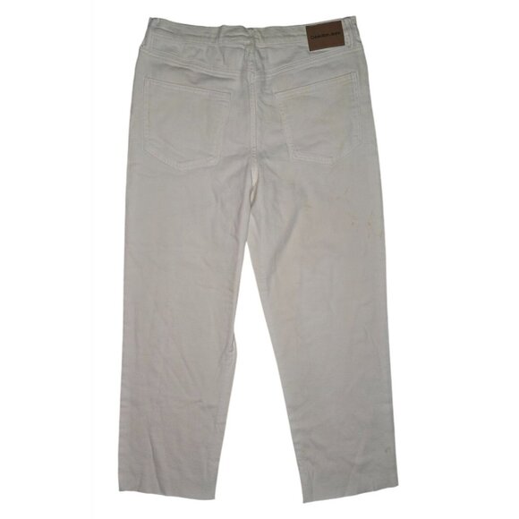 Calvin Klein Womens High Rise Straight Ankle Jeans Size 29 White Denim - Picture 2 of 7